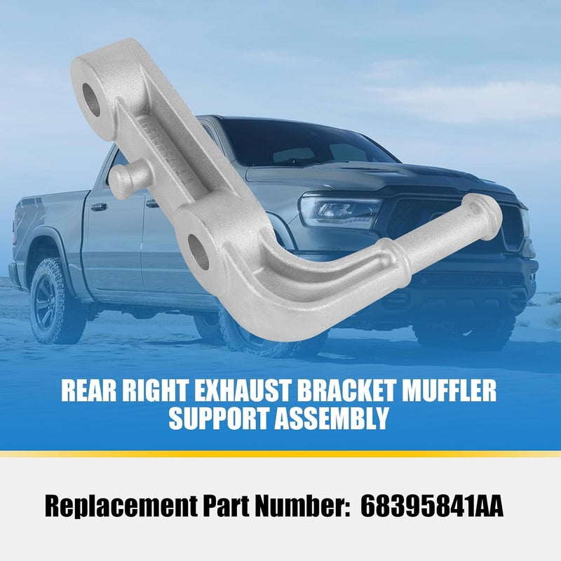 RALZAOTO Rear Right Exhaust Bracket Muffler Support Assembly Compatible with Dodge Ram 1500 5.7L 6.2L 2019-2024 Exhaust Bracket Passenger Side Replace 68395841AA - Image 2